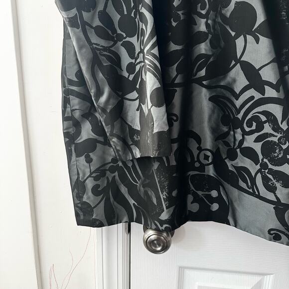 Shamask Bergdorf Goodman Silk Black Velvet Swirl Evening Boxy Blazer Coat 2 - Picture 6 of 12